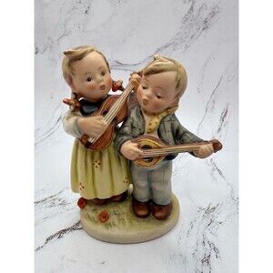 Goebel Hummel #150 "Happy Days" TMK-2 Full Bee 1950s – Girl- Boy Playing Guitar